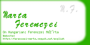 marta ferenczei business card